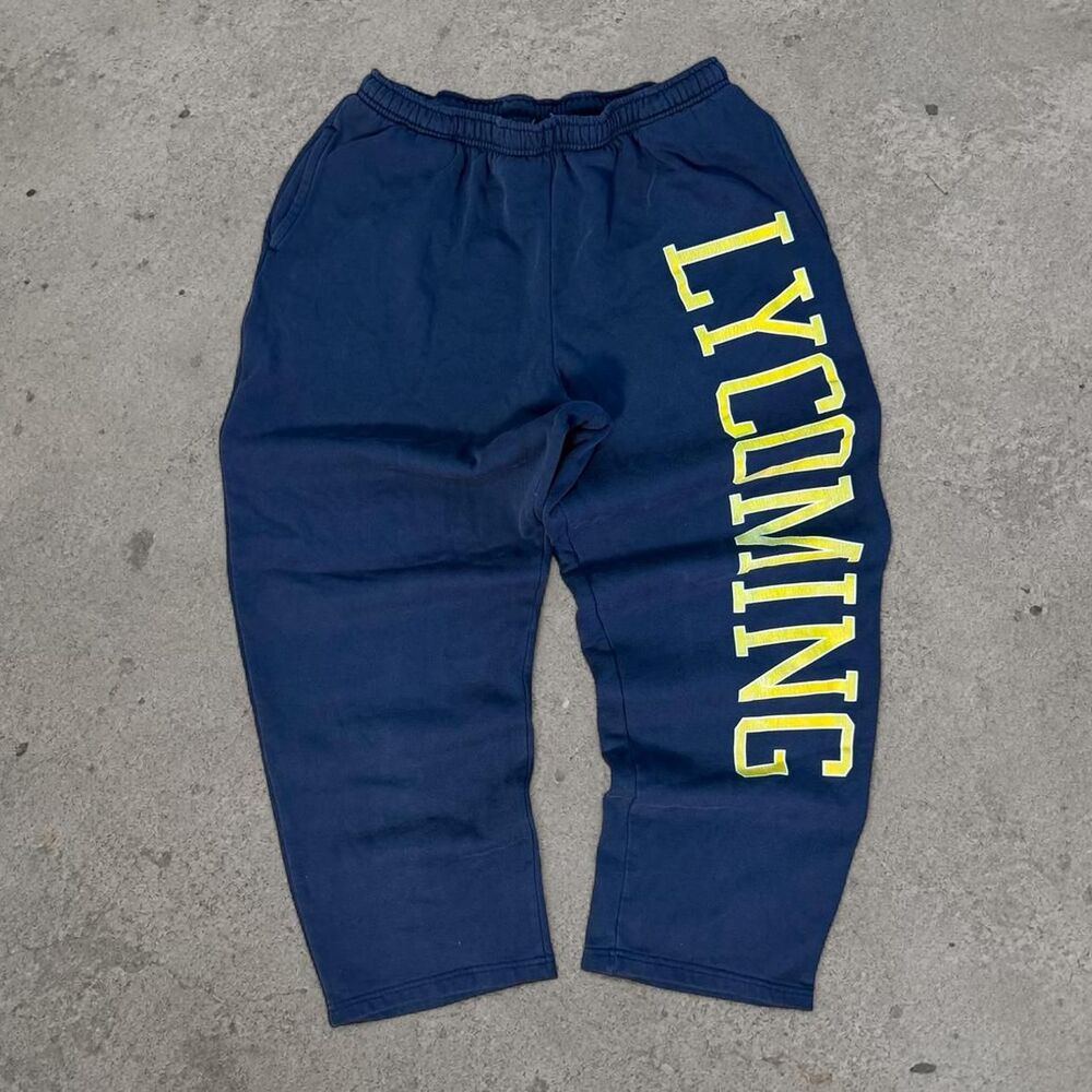 Navy blue Jansport Lycoming College Baggy Open Cuff Sweatpants Men’s Size Large